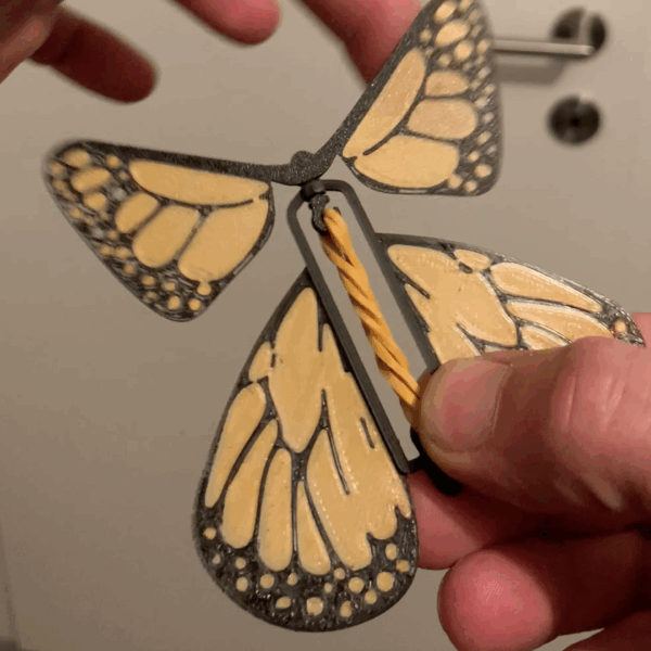 3D Printed Windup Flying Butterfly